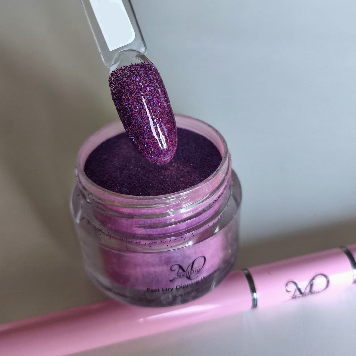 Royale Aubergine Dipping Powder 15g – Auberginel Glitzer Dip Nägel | NailDip