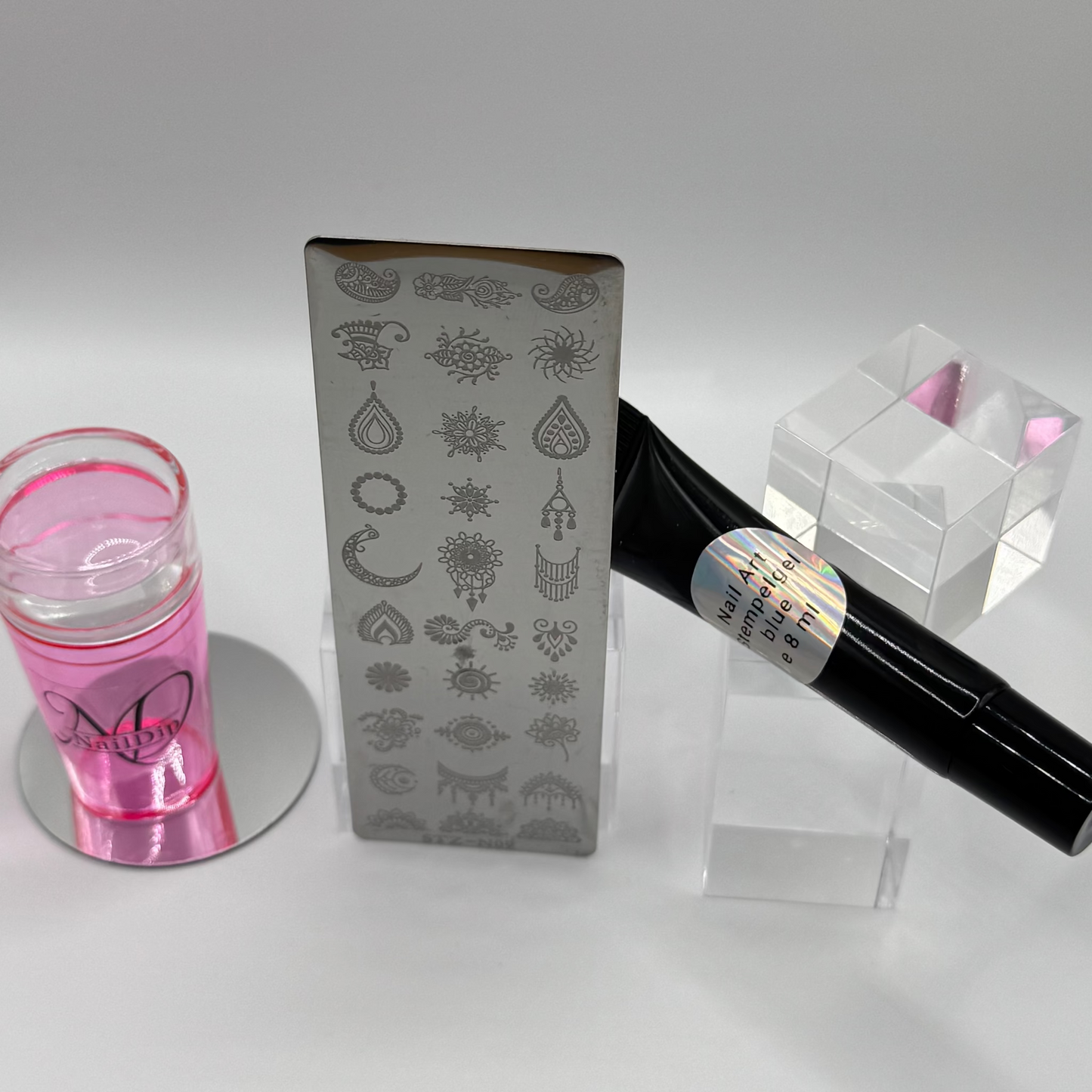 ᯽ Stempelplatte Bindi für Nail Art – Edelstahl Designschablone