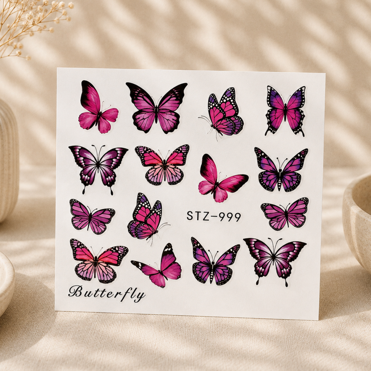 Water Tattoo – Schmetterlinge pink/lila (1 Blatt)