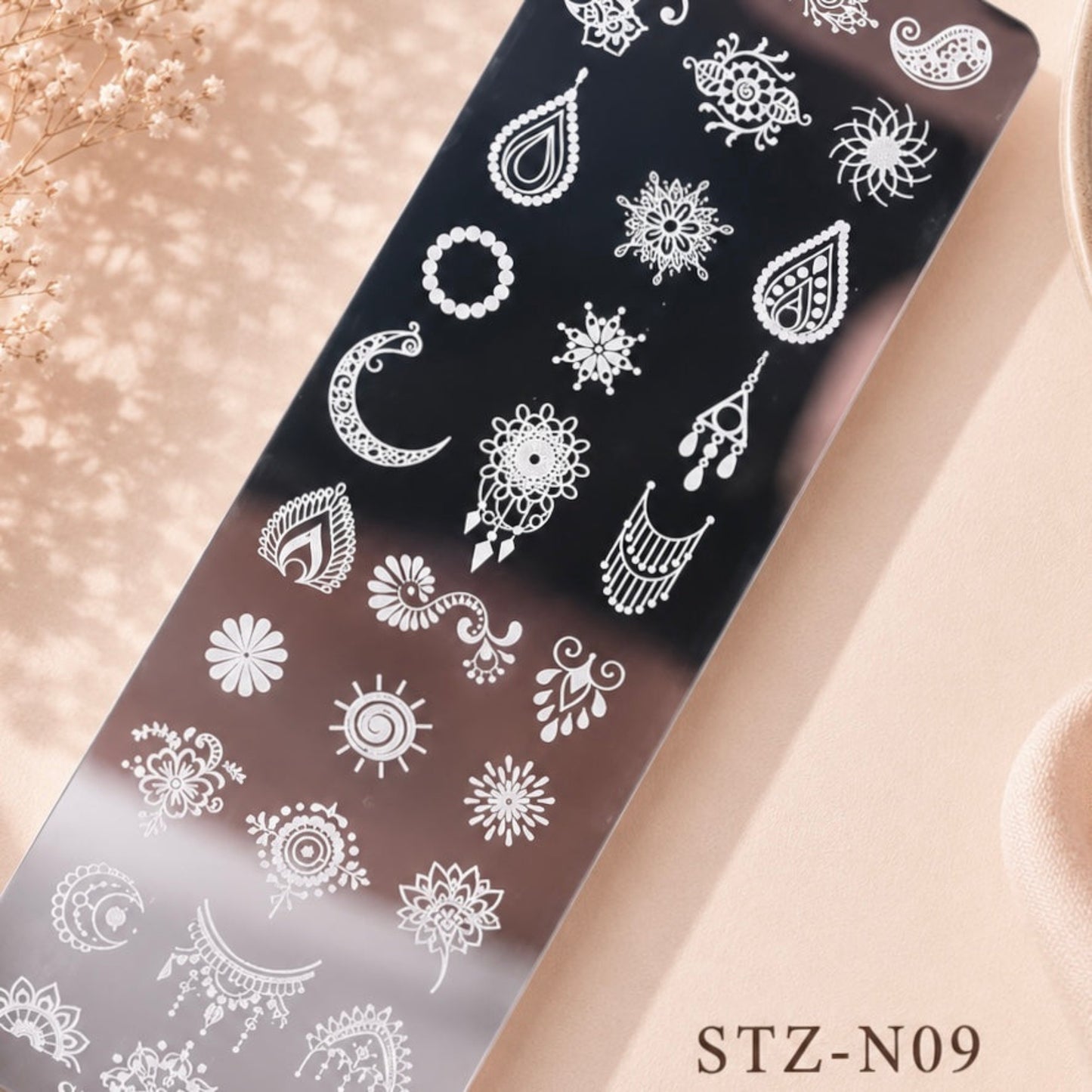 ᯽  Stempelplatte Bindi  für Nail Art – Edelstahl Designschablone