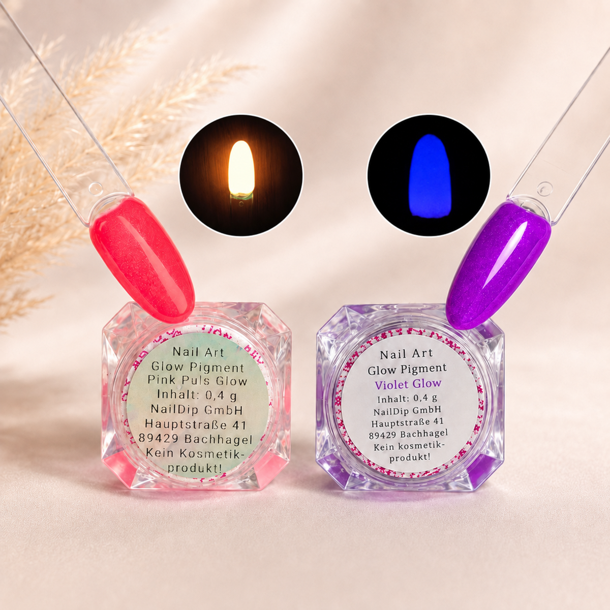 Glow Pigment Set – Pink Puls & Violet Glow | NailDip