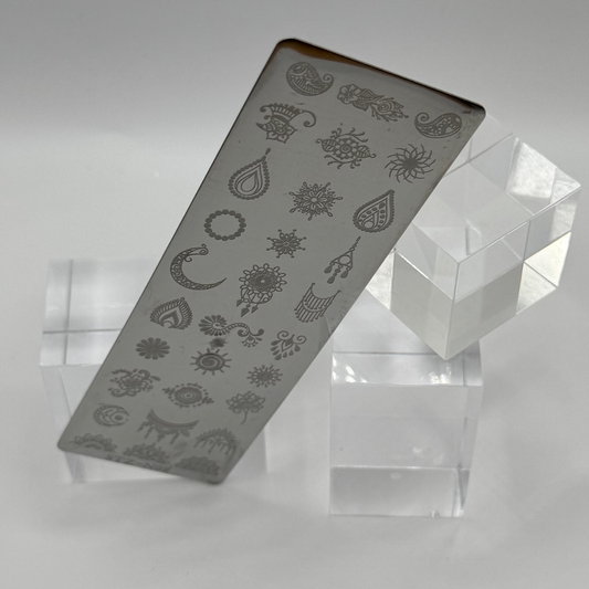 ᯽  Stempelplatte Bindi  für Nail Art – Edelstahl Designschablone