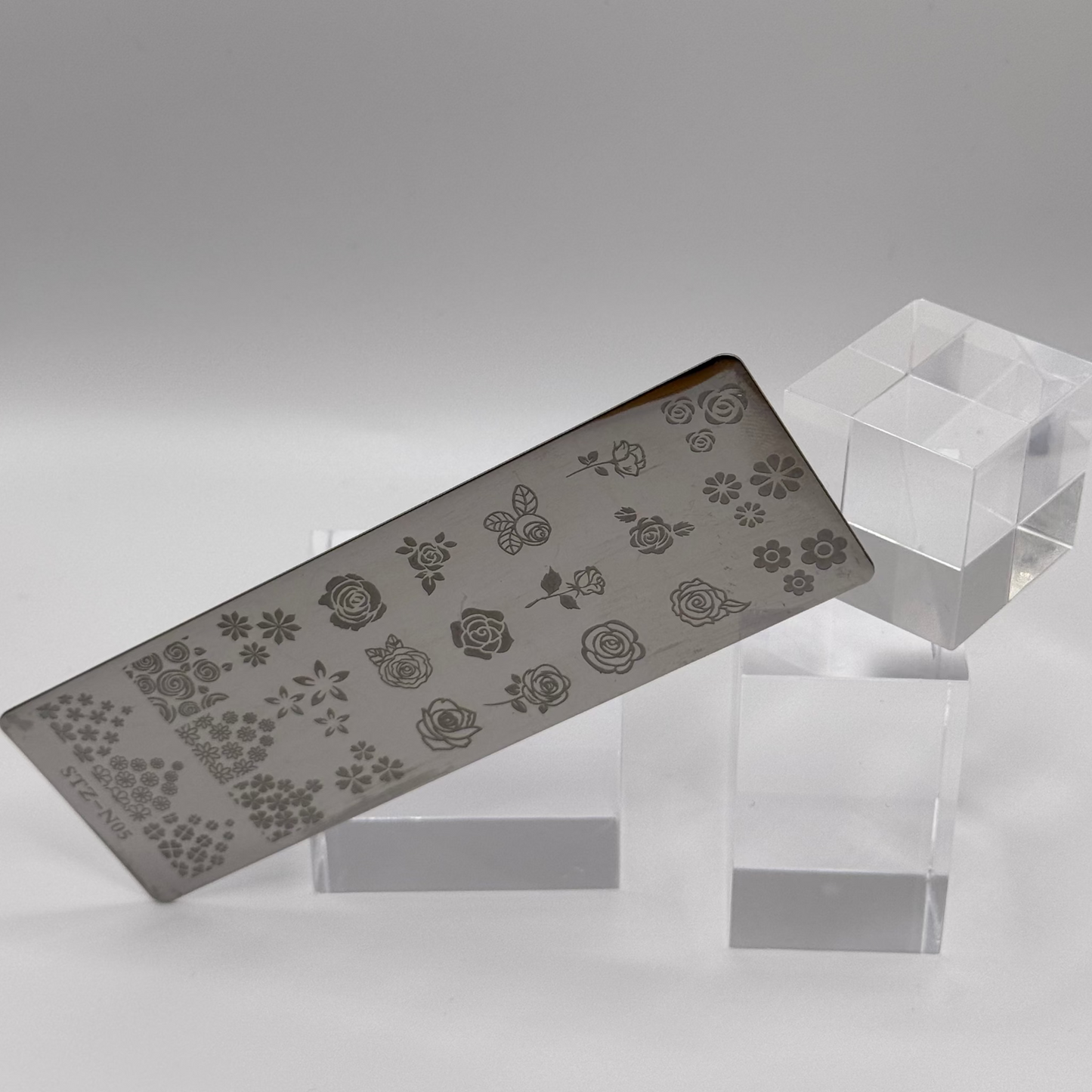 🌺  Stempelplatte Blüten für Nail Art – Edelstahl Designschablone