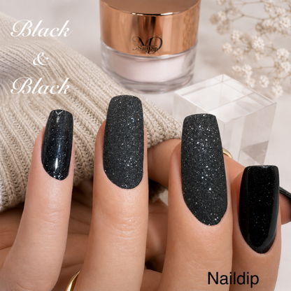 Black & Black Dipping Powder 15g | NailDip