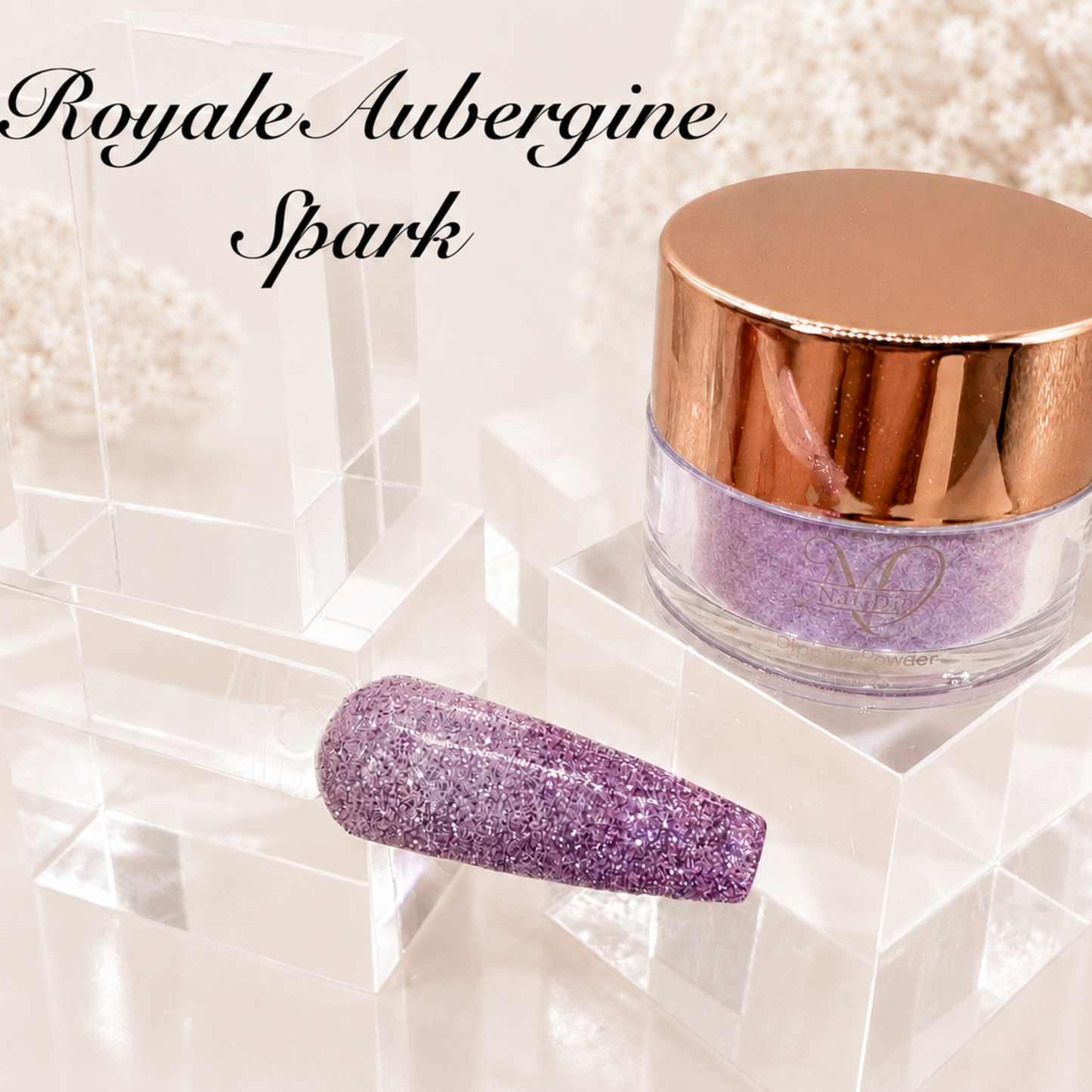 Royale Aubergine  Dipping Powder 15g – Auberginel Glitzer Dip Nägel | NailDip