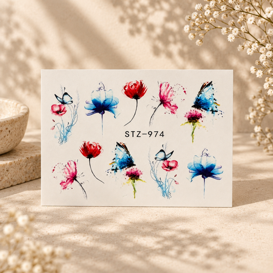 Water Tattoo – Flower Filigran  (1 Blatt)