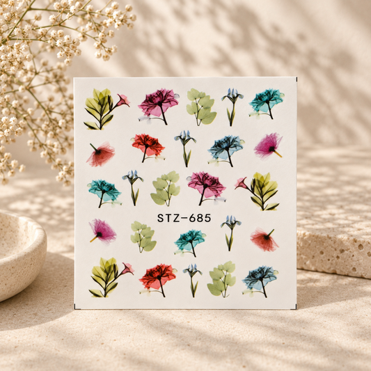 Water Tattoo – Flower gemischt  (1 Blatt)