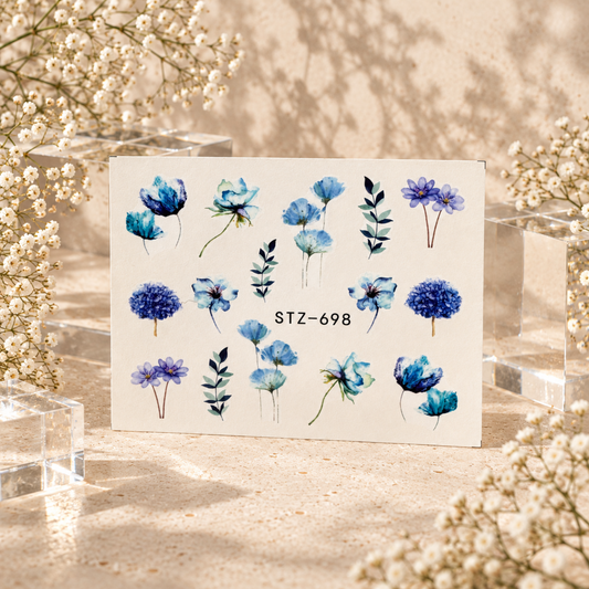 Water Tattoo – Flower blau 2 (1 Blatt)