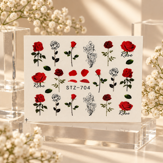 Water Tattoo – Flower Rosen   (1 Blatt)