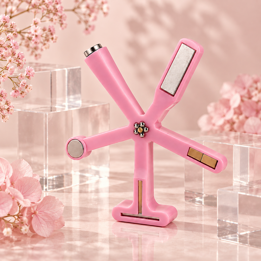Cat-Eye Magnet Stern – Rosa Blume
