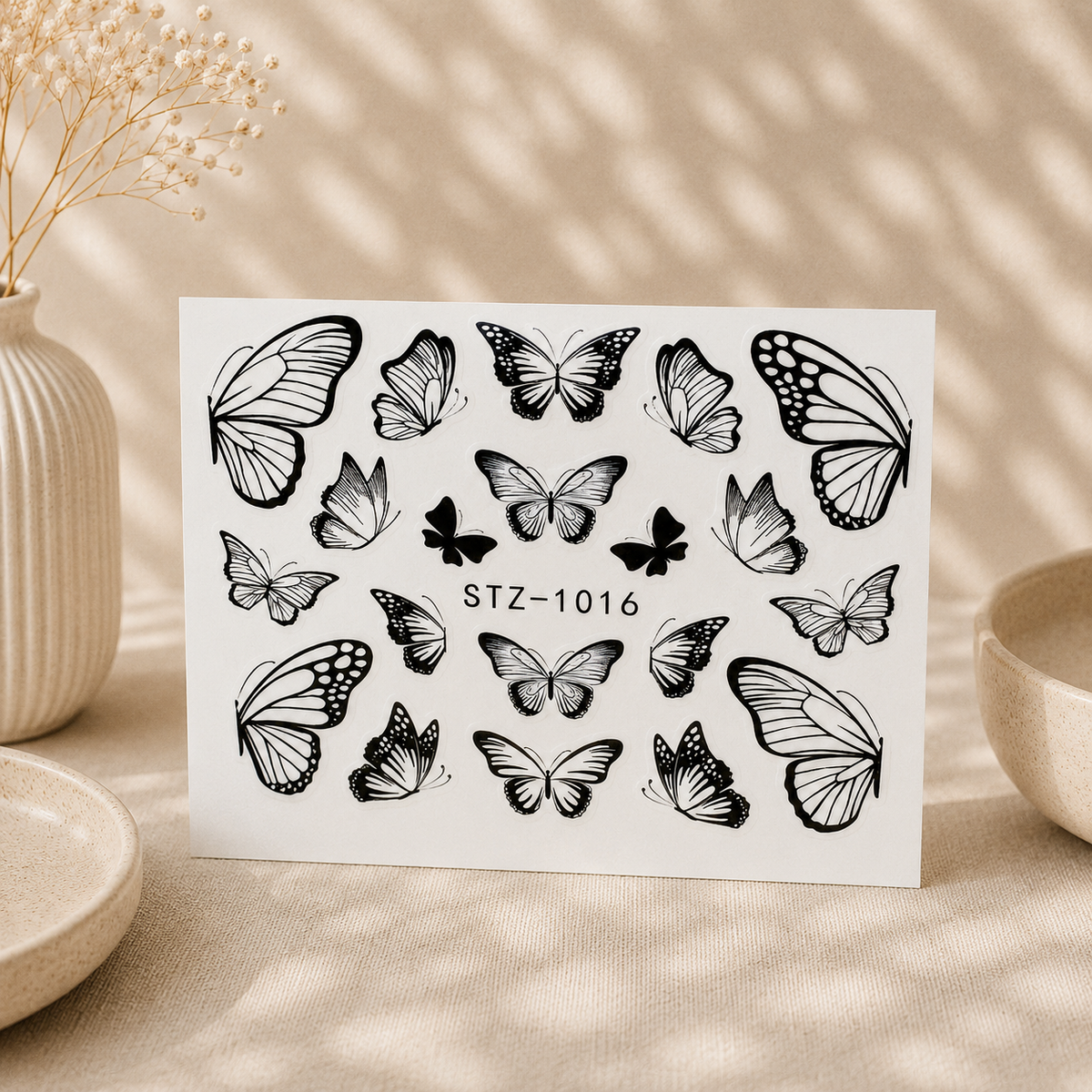 Water Tattoo – Schmetterlinge schwarz (1 Blatt)