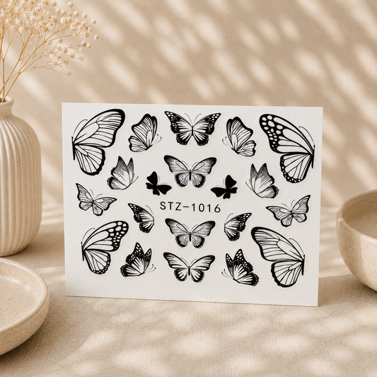 Water Tattoo – Schmetterlinge schwarz (1 Blatt)