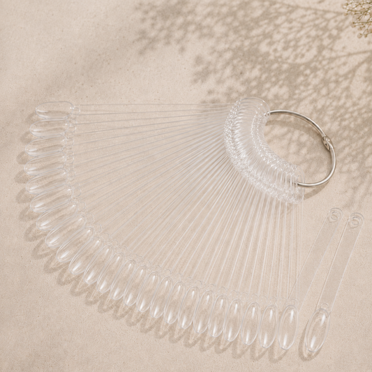 Transparente Nagel-Swatches – 50 Stück mit Ring