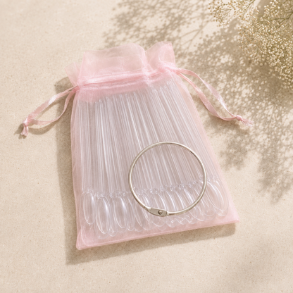 Transparente Nagel-Swatches – 50 Stück mit Ring