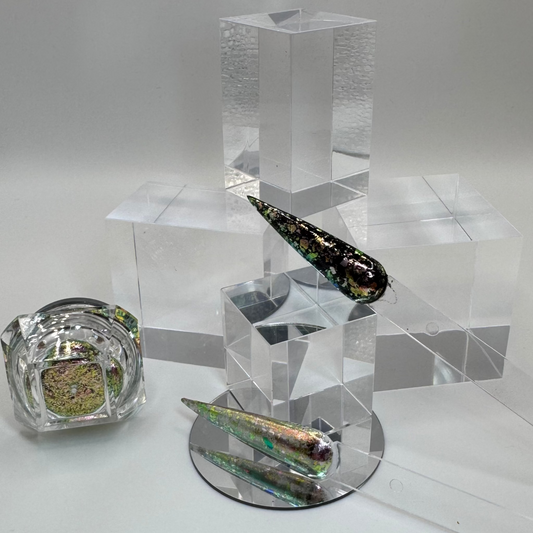 Chameleon Flakes – Grünlila | Ultra schimmernd für magische Designs (0,4 g Jar)