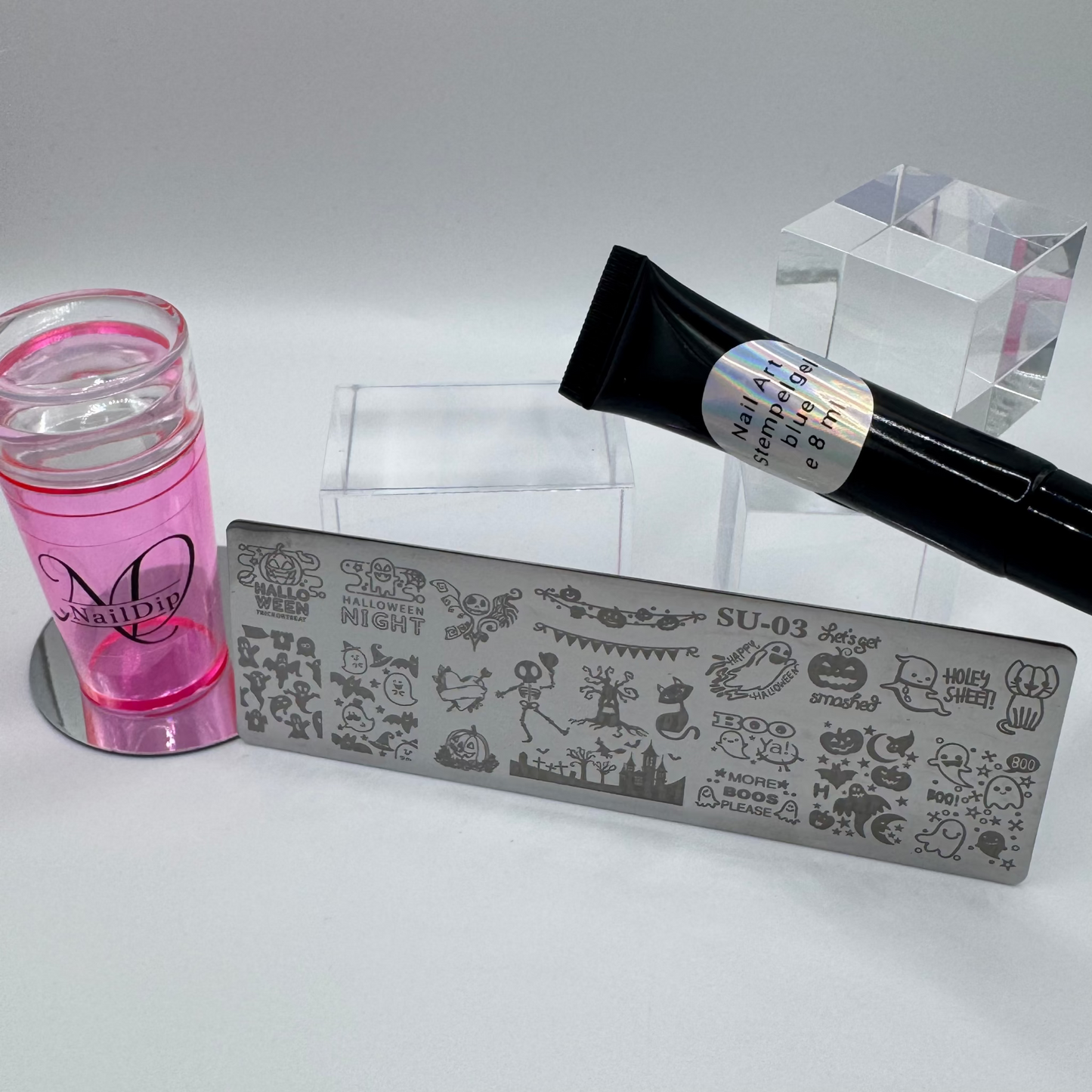 👻  Stempelplatte Halloween für Nail Art – Edelstahl Designschablone