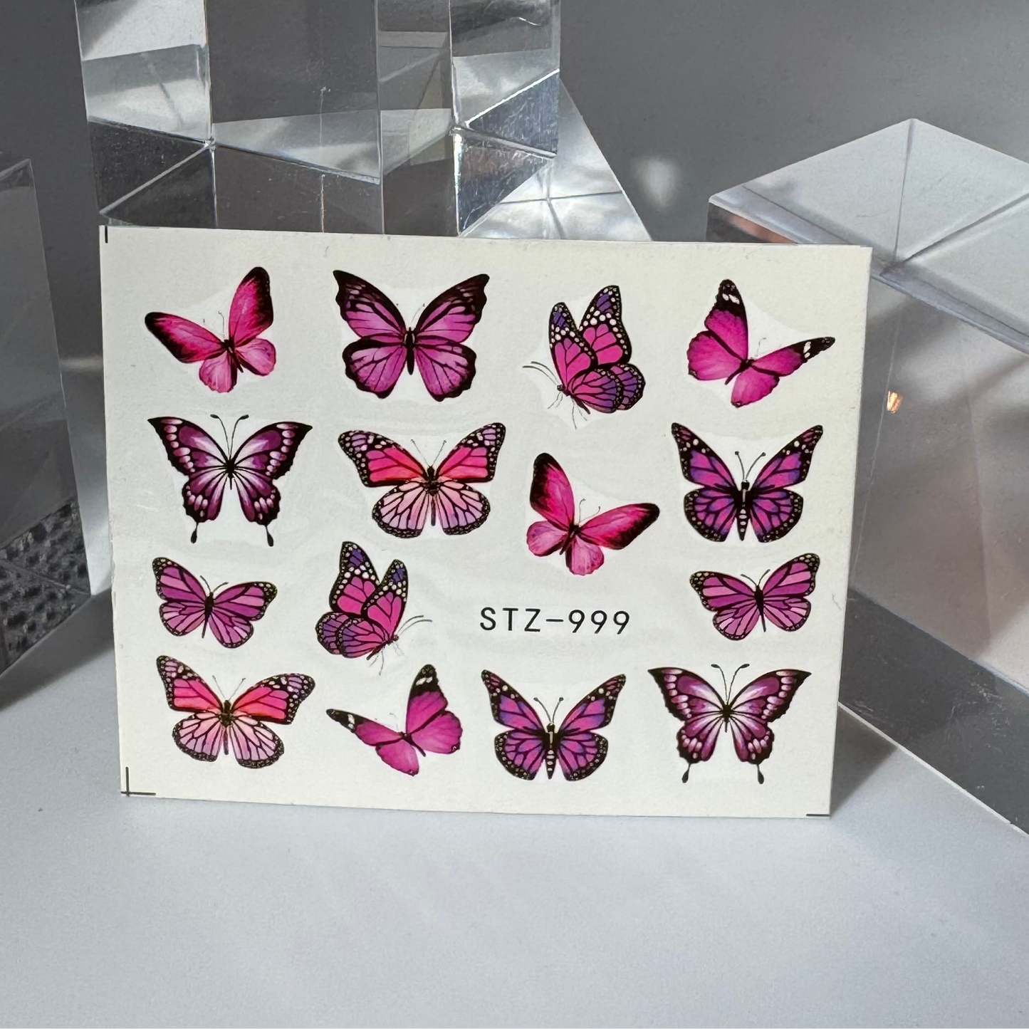 💦 Water Tattoo – Schmetterlinge pink/lila (1 Blatt)