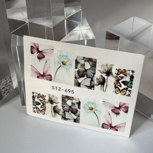 💦 Water Tattoo – Flower Decals 2  (1 Blatt)