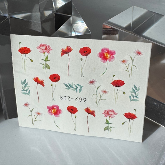 💦 Water Tattoo – Flower pink (1 Blatt)