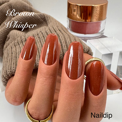 Brown Whisper Dipping Powder 15g – Rot Braun schimmer Dip Nägel | NailDip