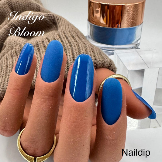 Indigo Bloom Dipping Powder 15g – Blaue Dip Nägel | NailDip