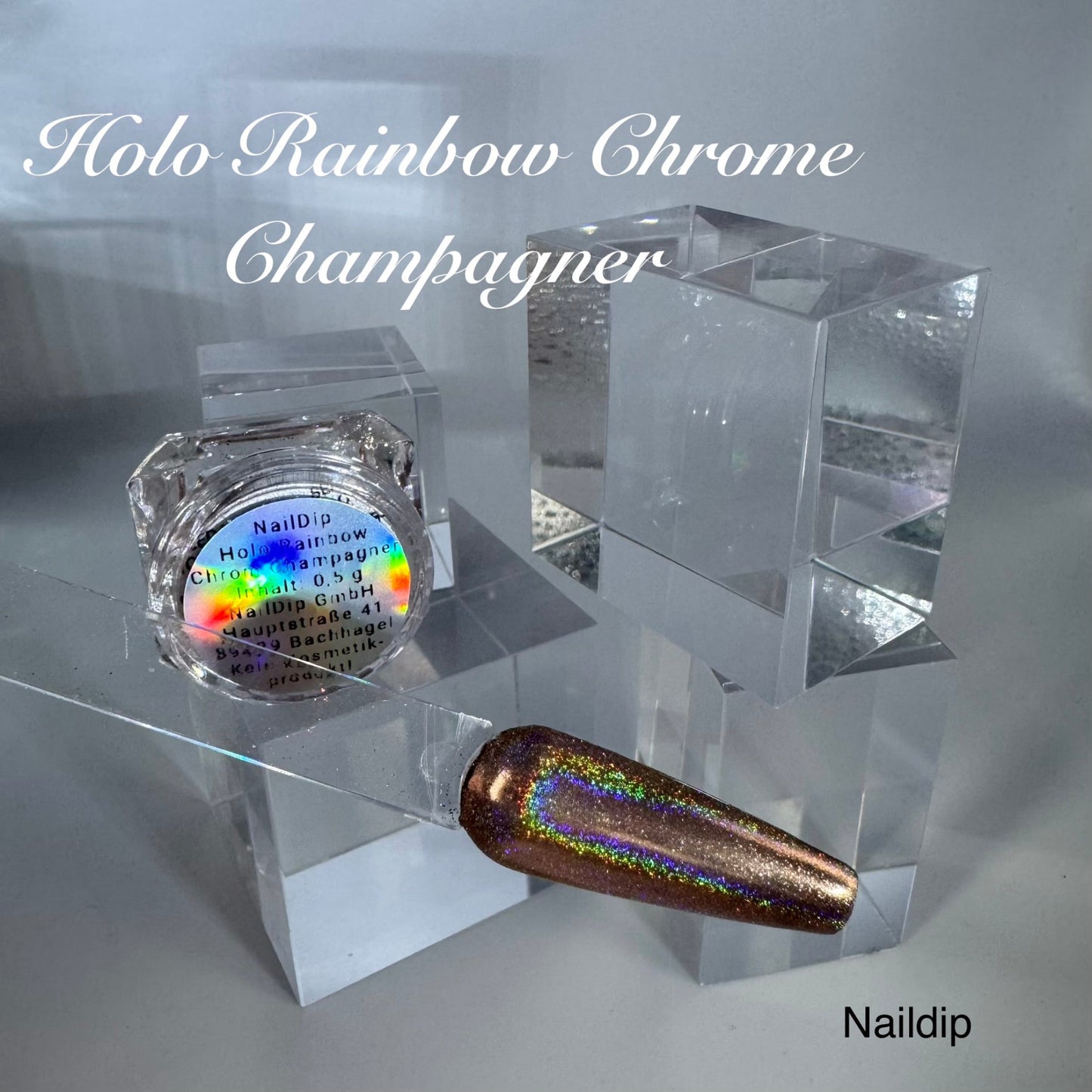 🌈 Holo Rainbow Chrome Champagner (0,5 g Jar)
