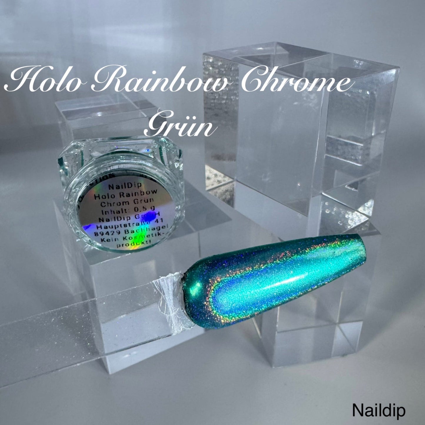 🌈 Holo Rainbow Chrome Grün (0,5 g Jar)