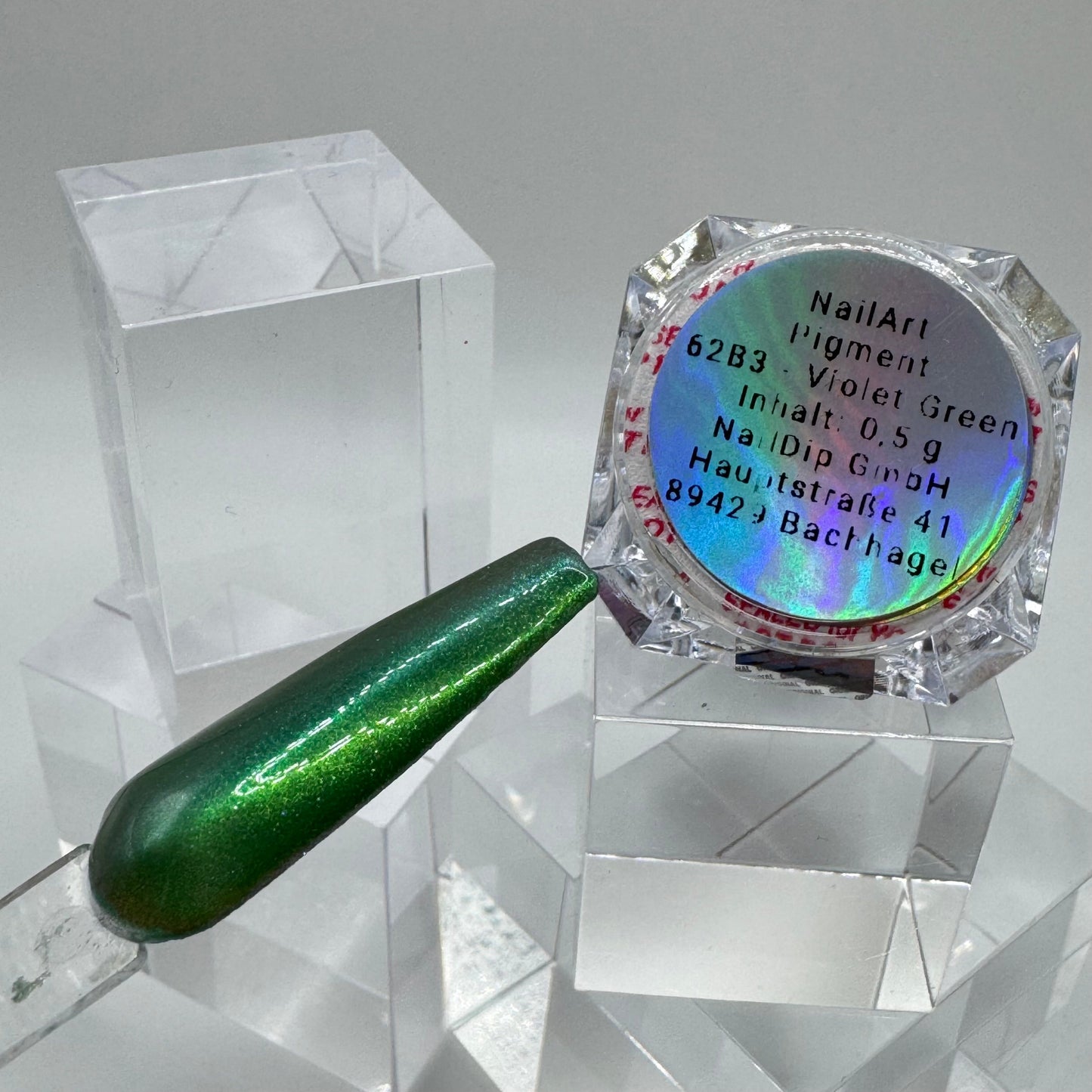 Chameleon Pigment – Violet Green  | Ultra schimmernd für magische Designs (0,5 g Jar)