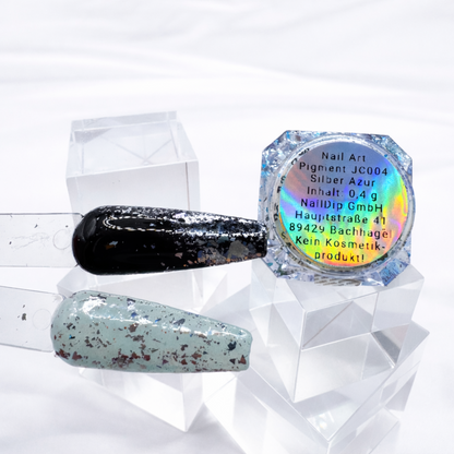 Chameleon Flakes – Silber Azur | Ultra schimmernd für magische Designs (0,4 g Jar)
