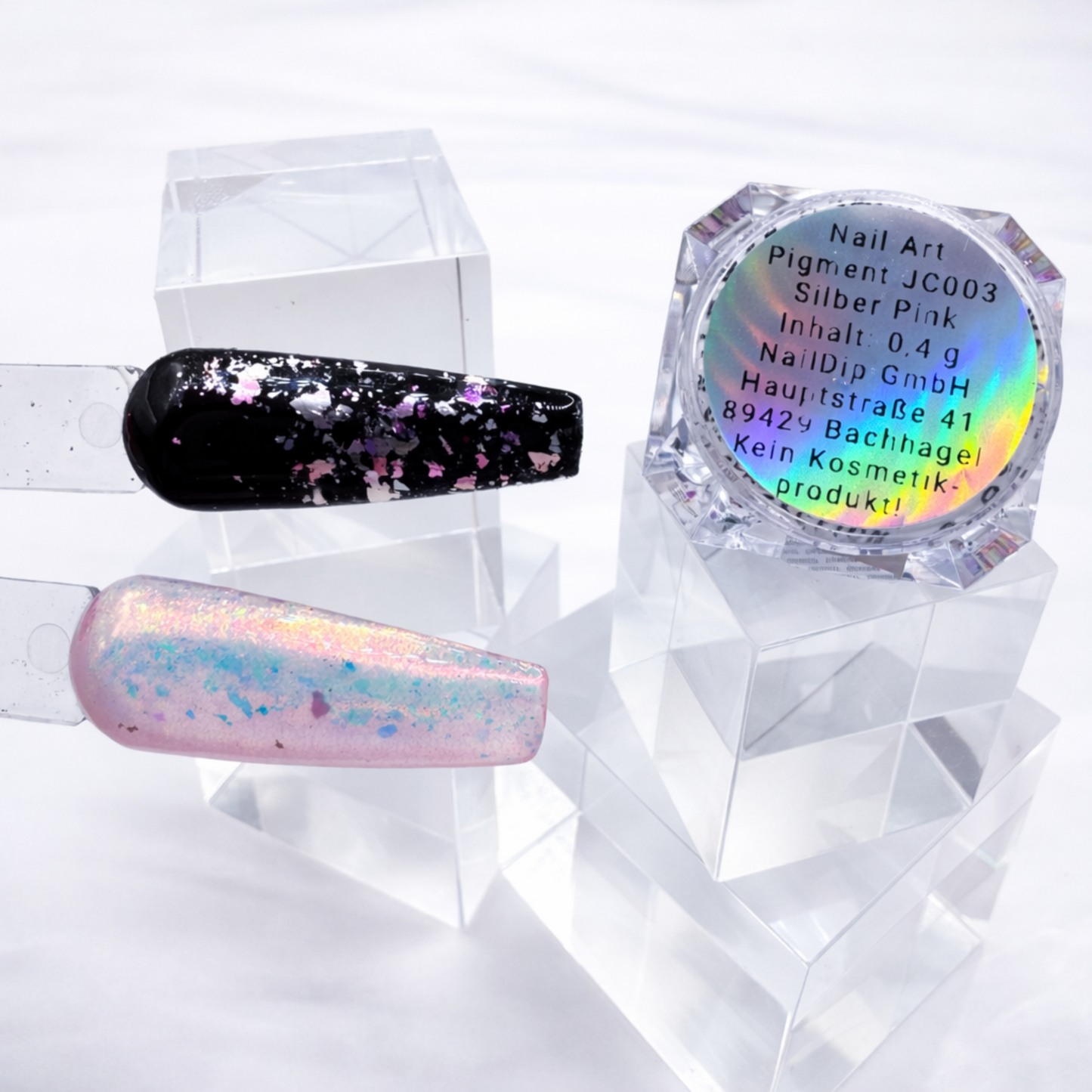 Chameleon Flakes – Silber Pink | Ultra schimmernd für magische Designs (0,4 g Jar)