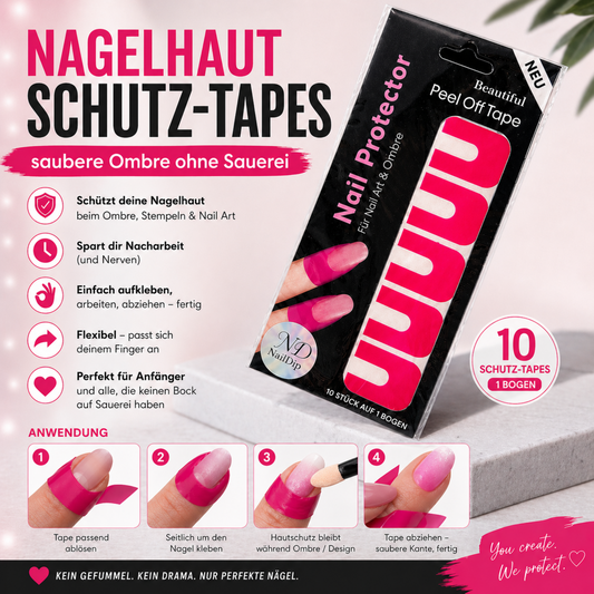 Nagelhaut Schutz-Tapes – Sauberes Ombre ohne Sauerei (1 Set mit 10 Stück)