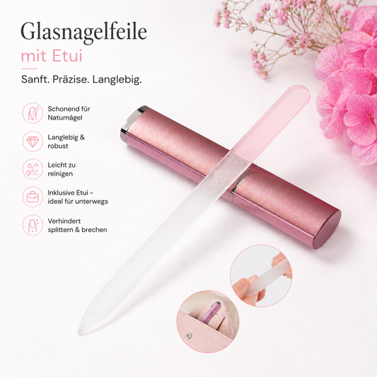 Glasnagelfeile mit Etui – sanft, präzise & langlebig