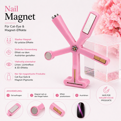 Cat-Eye Magnet Stern – Rosa Blume