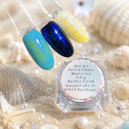 Lagoon Set – Fast Dry Powder, Mystic Ice Flakes & Soft Blue Ombre Gel