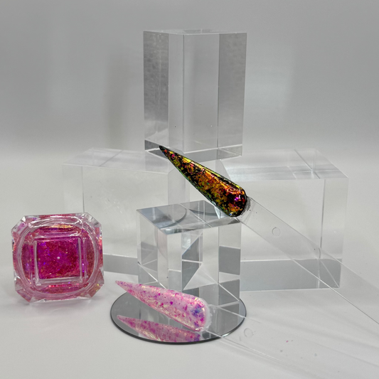 Chameleon Flakes – Pink | Ultra schimmernd für magische Designs (0,4 g Jar)