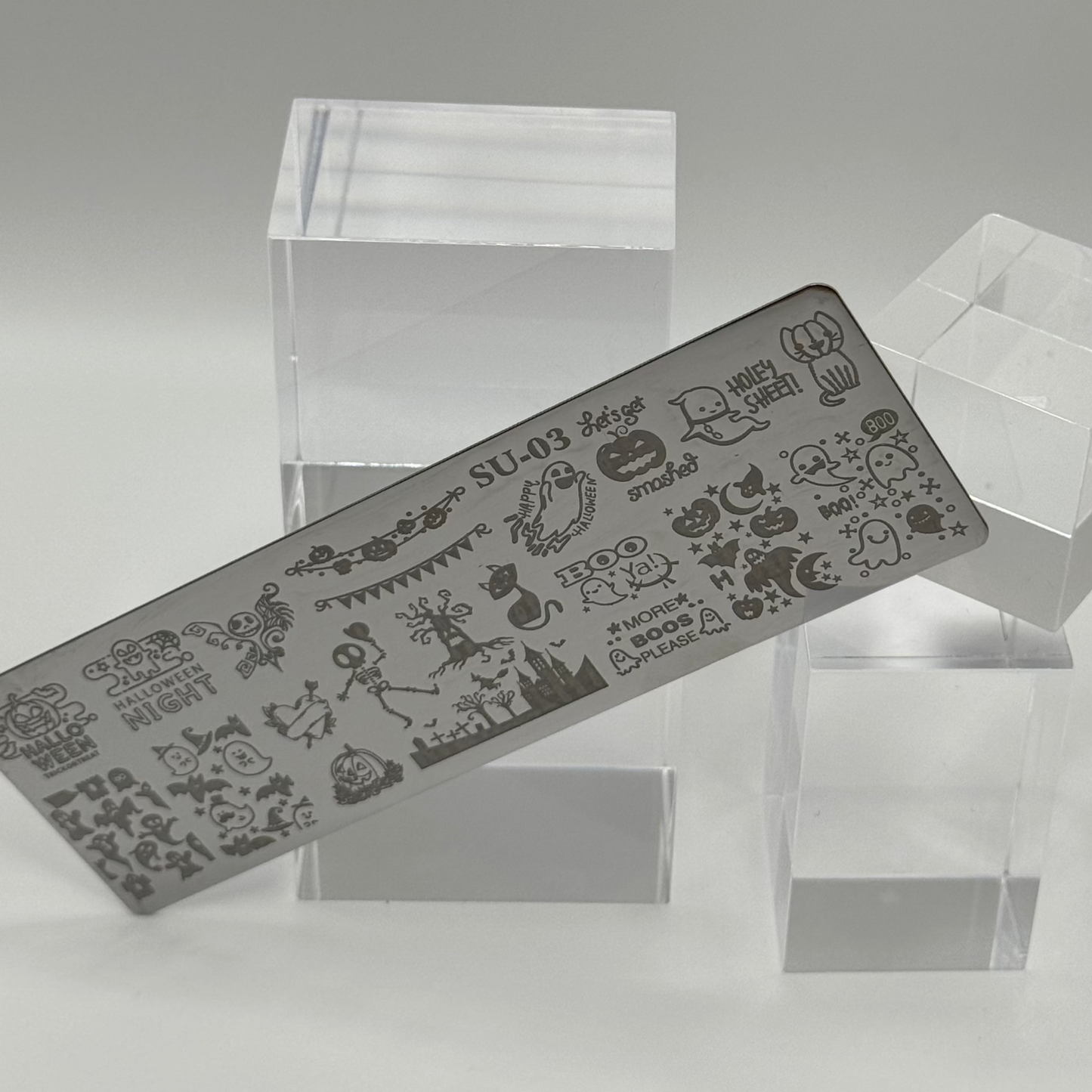 👻  Stempelplatte Halloween für Nail Art – Edelstahl Designschablone