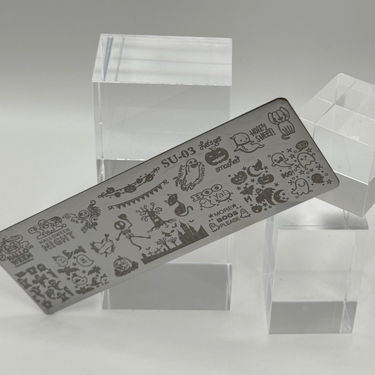 👻  Stempelplatte Halloween für Nail Art – Edelstahl Designschablone