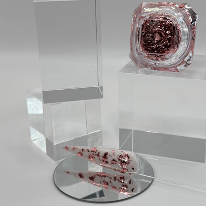Nail Art Flakes – Rose Gold Blattgold Effekt (0,4g Dose)