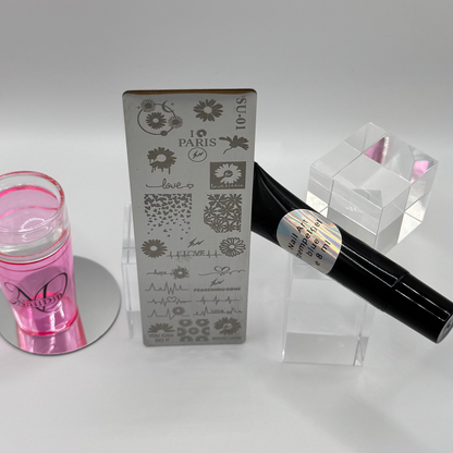 ❤️  Stempelplatte Love für Nail Art – Edelstahl Designschablone