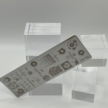 ❤️  Stempelplatte Love für Nail Art – Edelstahl Designschablone