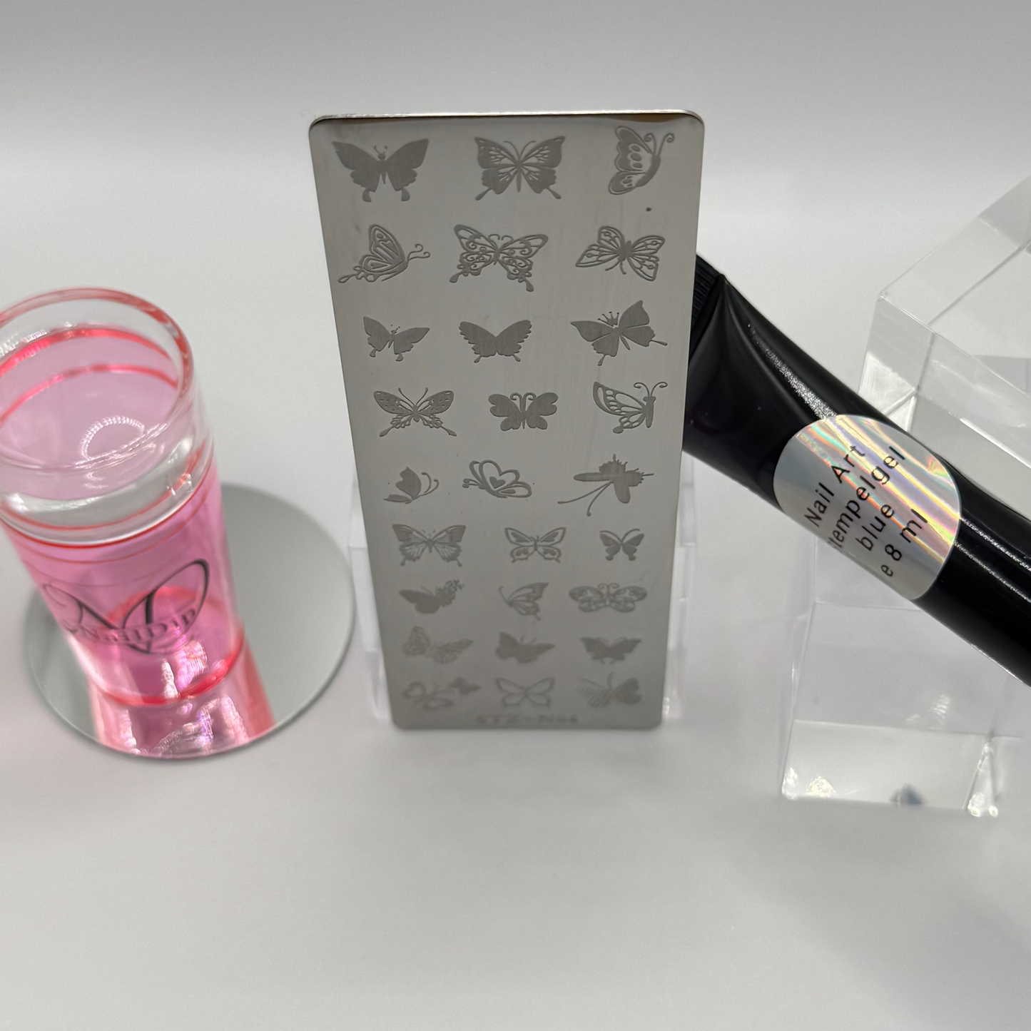 🦋  Stempelplatte Schmetterlinge für Nail Art – Edelstahl Designschablone