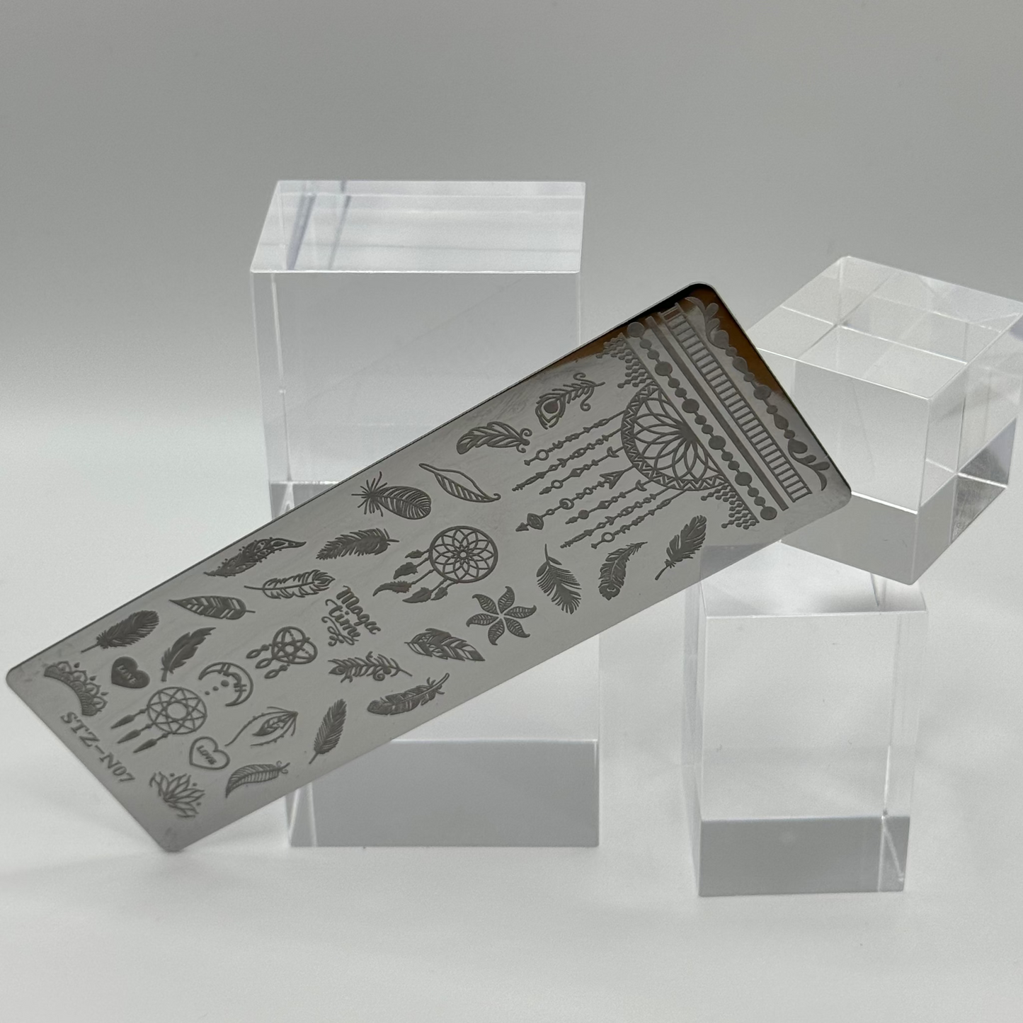 🌙  Stempelplatte Traumfänger für Nail Art – Edelstahl Designschablone