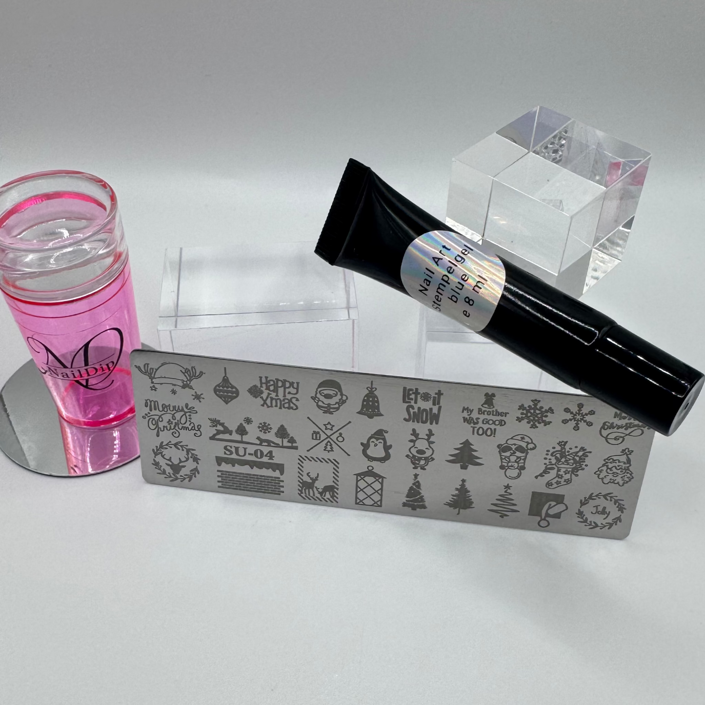 🎄 Stempelplatte Weihnachten 1 für Nail Art – Edelstahl Designschablone