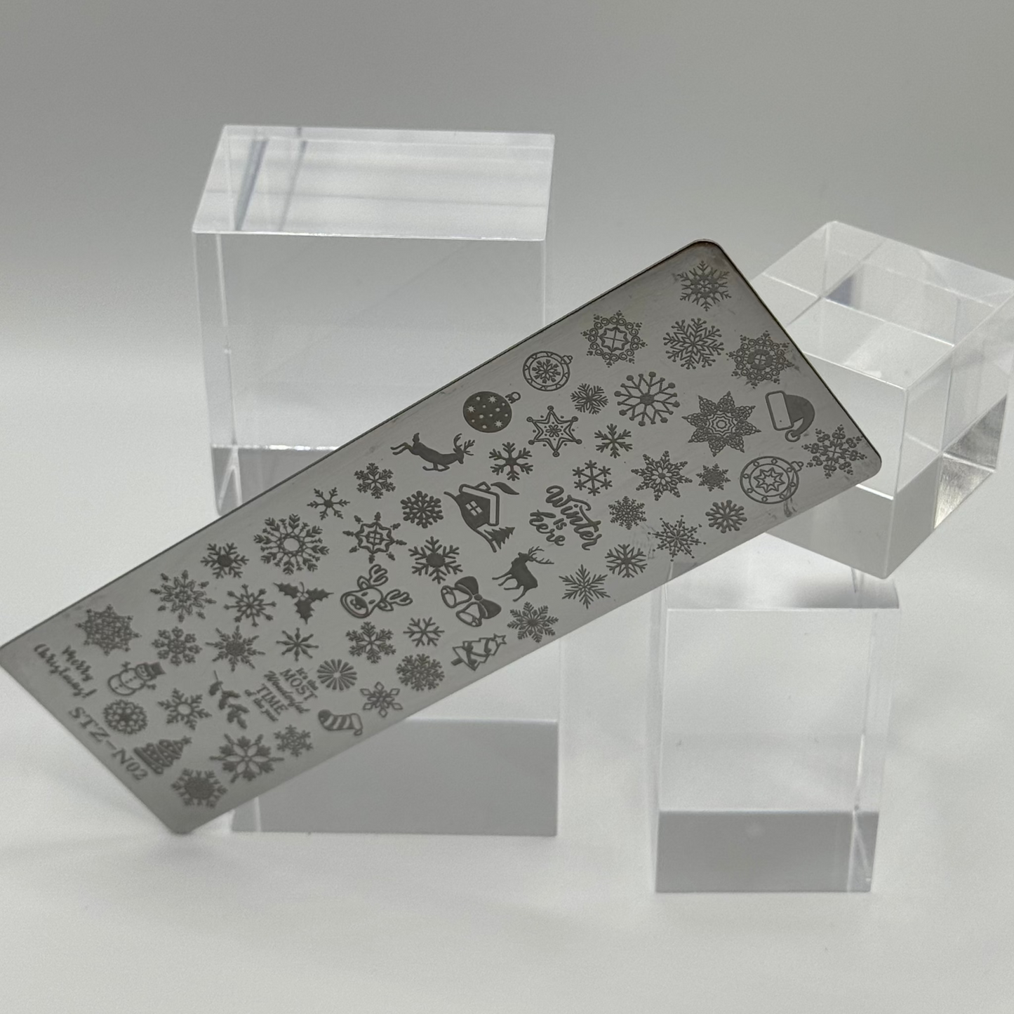 🎄  Stempelplatte Weihnachten 2 für Nail Art – Edelstahl Designschablone