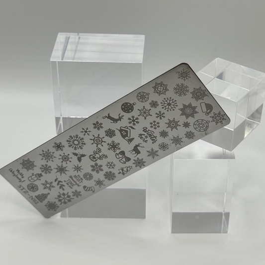 🎄  Stempelplatte Weihnachten 2 für Nail Art – Edelstahl Designschablone