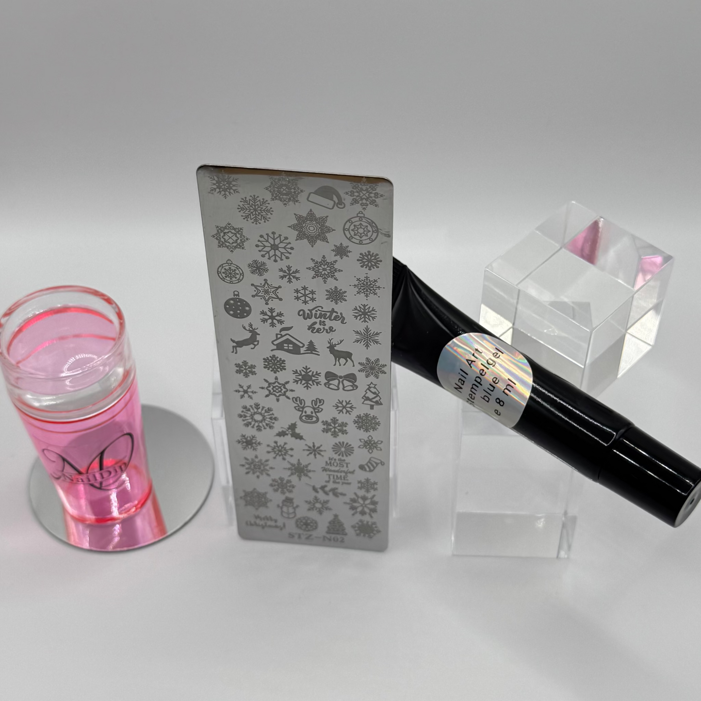 🎄  Stempelplatte Weihnachten 2 für Nail Art – Edelstahl Designschablone