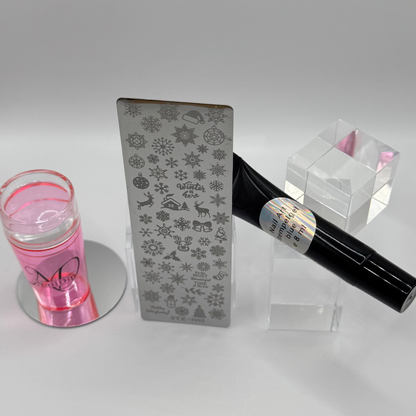 🎄  Stempelplatte Weihnachten 2 für Nail Art – Edelstahl Designschablone