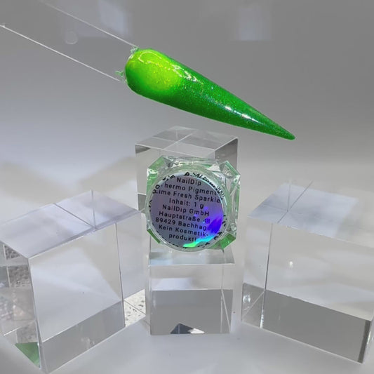 ✨🍋‍🟩💚Lime Fresh Sparkle – Thermopigment 1 g | NailDip