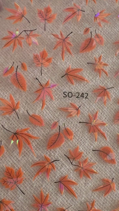 Herbstblätter Irisierend – Nailart Sticker