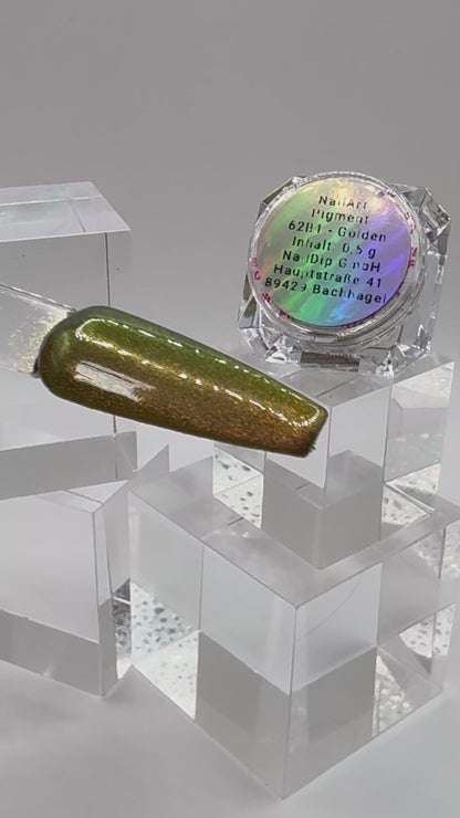 Chameleon Pigment – Golden | Ultra schimmernd für magische Designs (0,5 g Jar)